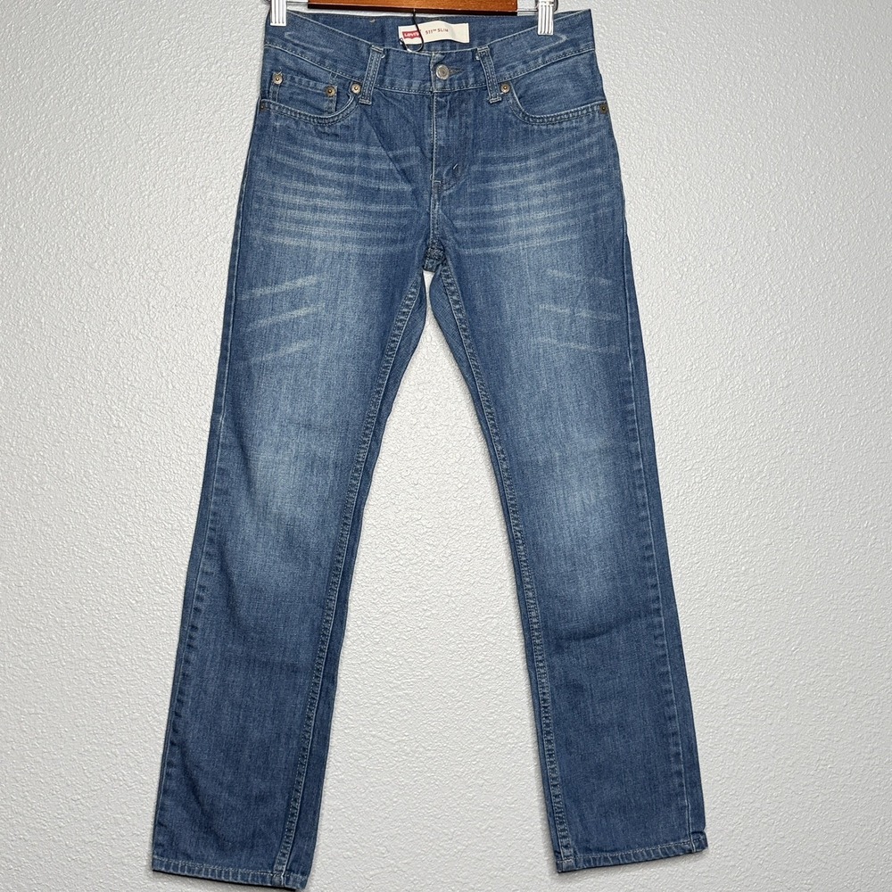Levi's 511 Slim Boys 14 Reg 27x27 Blue Jeans 100% Cotton Medium Wash Denim